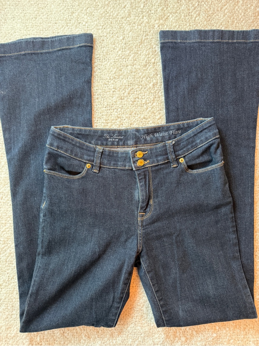 The Limited High Waist Flare Jeans - Dark Indigo